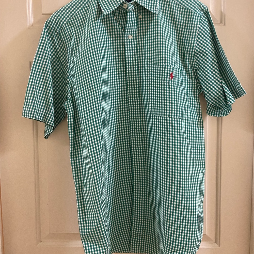 Ralph Lauren Golf Tilden button down shirt. Gingham print